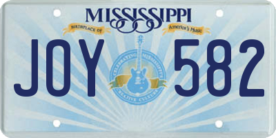 MS license plate JOY582