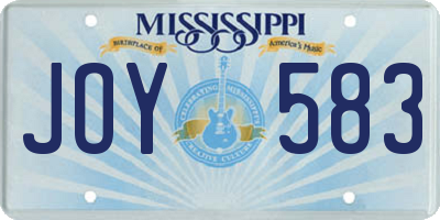 MS license plate JOY583