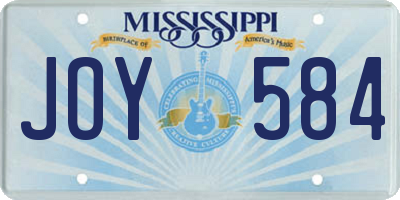 MS license plate JOY584