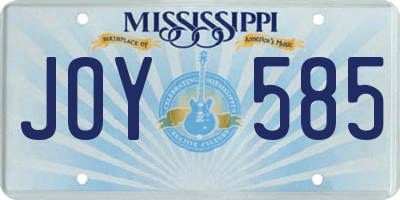 MS license plate JOY585