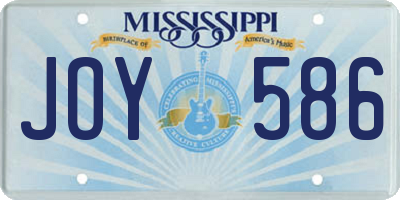 MS license plate JOY586