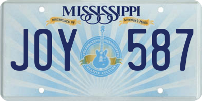 MS license plate JOY587