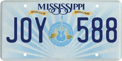 MS license plate JOY588