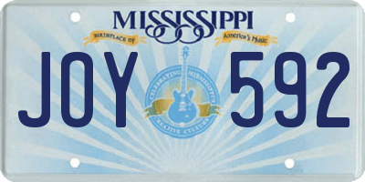 MS license plate JOY592