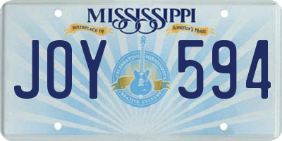 MS license plate JOY594