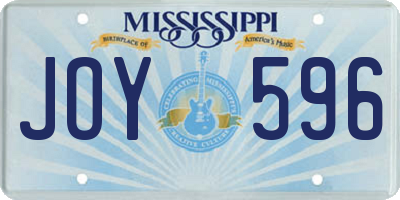 MS license plate JOY596