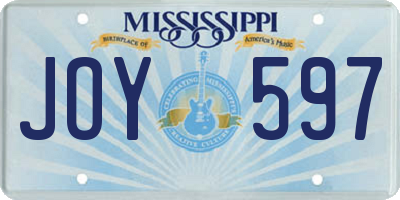 MS license plate JOY597
