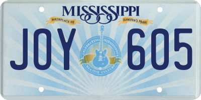 MS license plate JOY605
