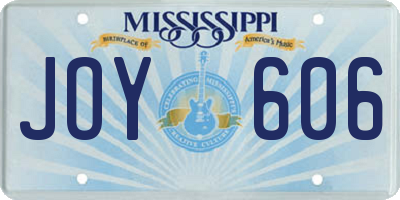 MS license plate JOY606