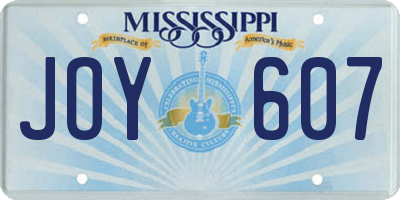 MS license plate JOY607