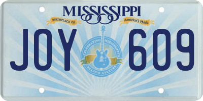 MS license plate JOY609