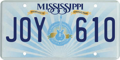 MS license plate JOY610