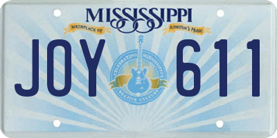 MS license plate JOY611