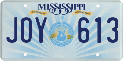 MS license plate JOY613