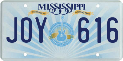 MS license plate JOY616