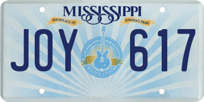 MS license plate JOY617