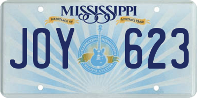 MS license plate JOY623