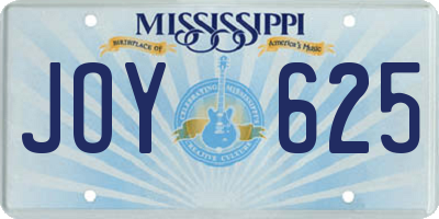 MS license plate JOY625