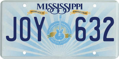 MS license plate JOY632