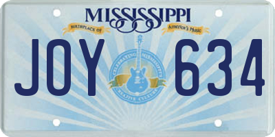 MS license plate JOY634