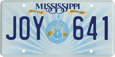 MS license plate JOY641