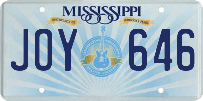 MS license plate JOY646
