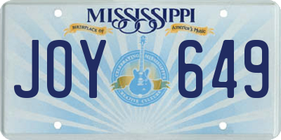 MS license plate JOY649