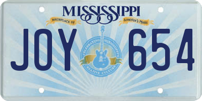 MS license plate JOY654