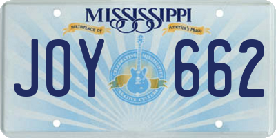 MS license plate JOY662
