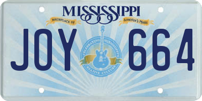 MS license plate JOY664