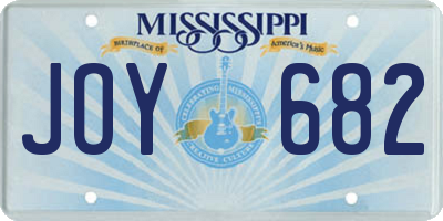 MS license plate JOY682