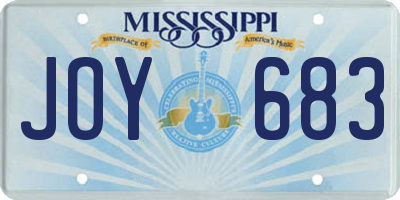 MS license plate JOY683