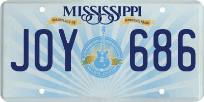 MS license plate JOY686
