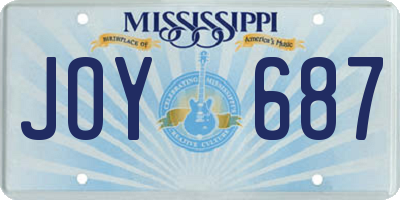 MS license plate JOY687