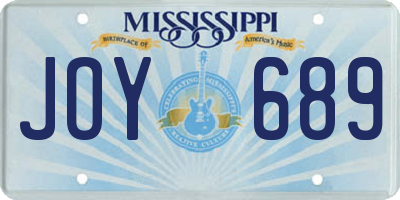 MS license plate JOY689