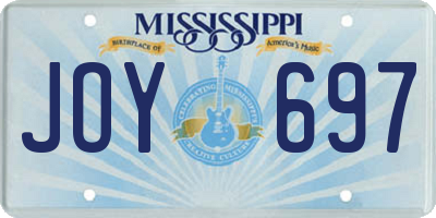 MS license plate JOY697