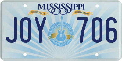 MS license plate JOY706