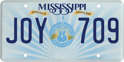 MS license plate JOY709