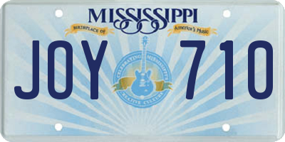 MS license plate JOY710