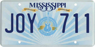 MS license plate JOY711