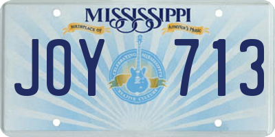 MS license plate JOY713