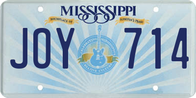 MS license plate JOY714