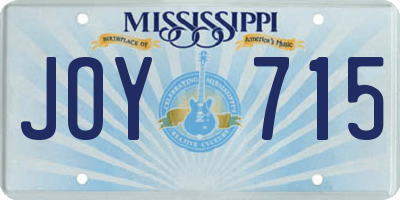 MS license plate JOY715