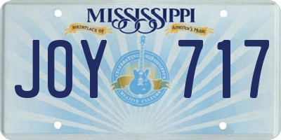 MS license plate JOY717