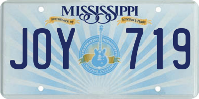 MS license plate JOY719