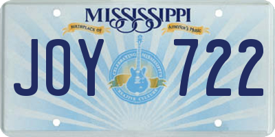 MS license plate JOY722