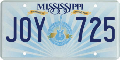 MS license plate JOY725