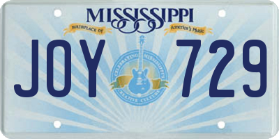 MS license plate JOY729