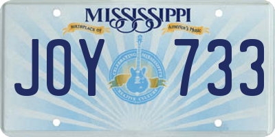 MS license plate JOY733