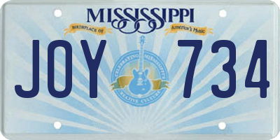 MS license plate JOY734